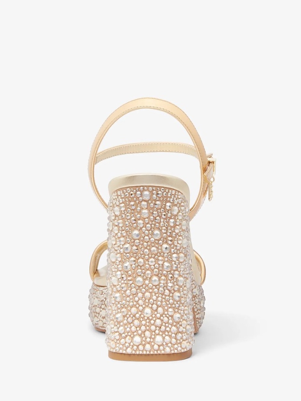 Michael Kors Women's Laci Leather Ankle-Strap Platform Sandals Gold Size 9.5 - Picture 3 of 3